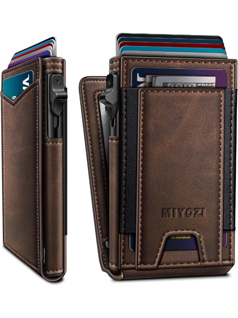 Slim RFID Blocking Wallet for Men - Minimalist Bifold Card Holder, ID Window